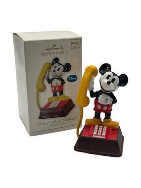 Mickey's Talking Telephone 2011 Hallmark Disney Magic Sound Ornament